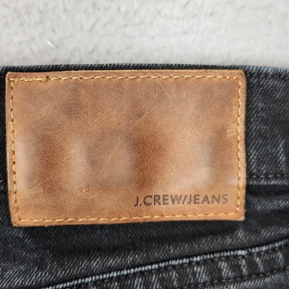 J.Crew Jeans Mens 34x32 Charcoal Black Slim Straight Stretch Denim USA J5224